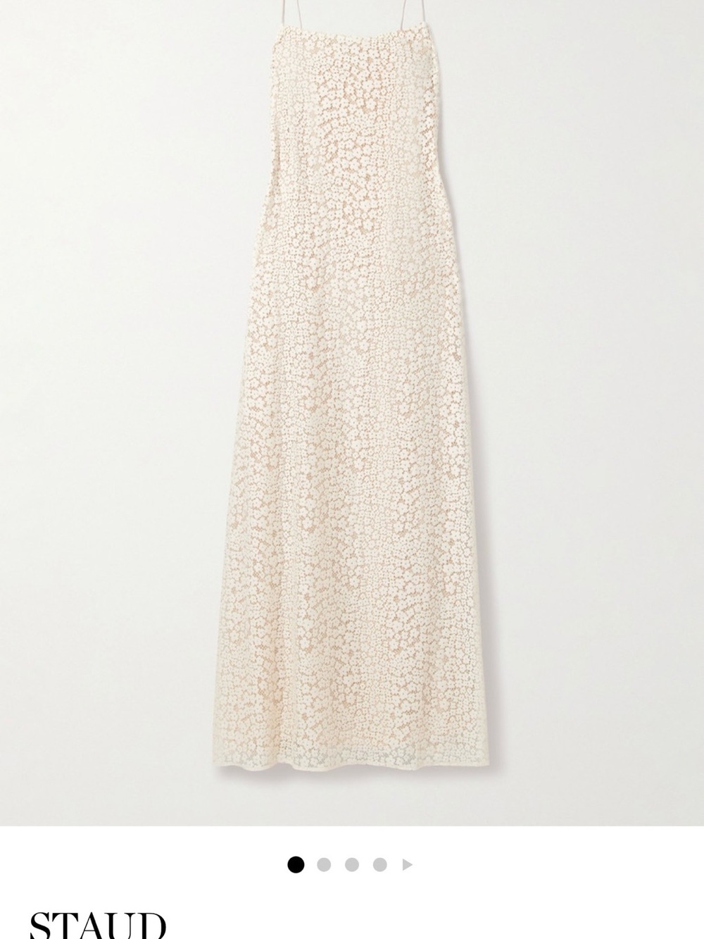 STAUD Delfina organic cotton-blend guipure lace maxi dress XS - Picture 4 of 7